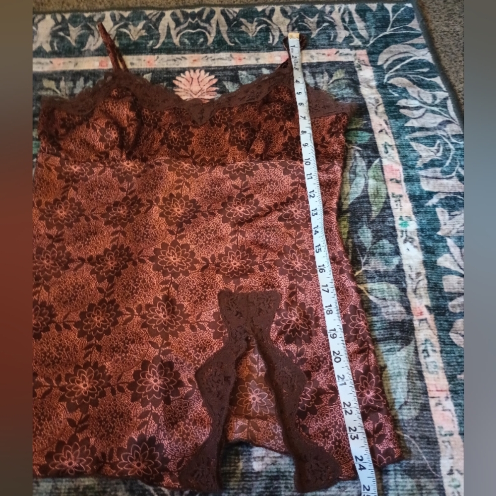Self Esteem Y2K Fairy Lace Trim Babydoll Tank Top Large Romantic Coquette Maroon - Picture 10 of 10